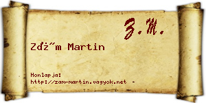 Zám Martin névjegykártya