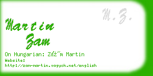 martin zam business card